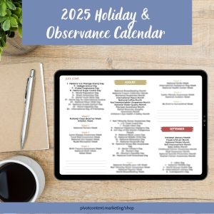 2025 Holiday & Observance Calendar